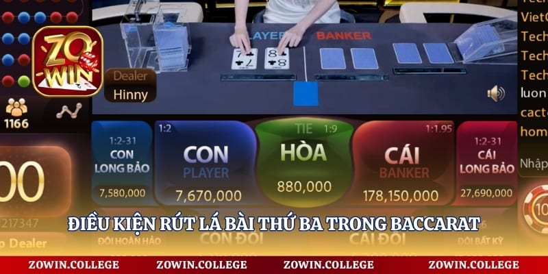 Điều kiện rút lá bài thứ ba trong Baccarat