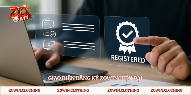 Giao diện đăng ký Zowin hiện đại